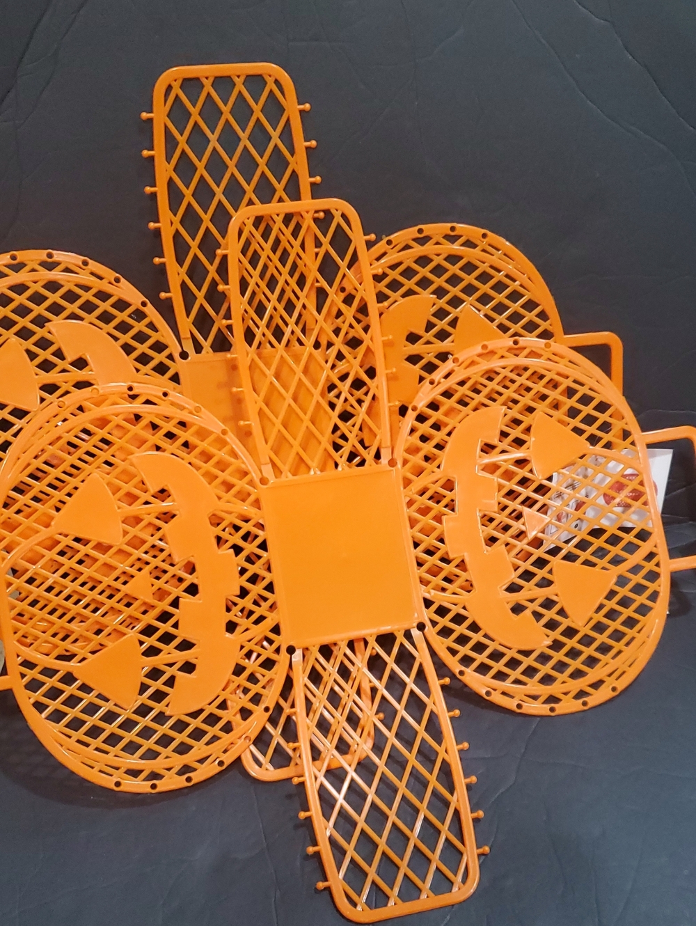 2 pack Orange boo plastic buildable jack o" lantern treats basket brand new